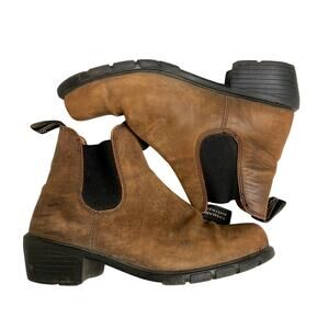 BLUNDSTONE 1673 Heeled Chelsea Boots Leather Antique Brown Women's 9.5 40